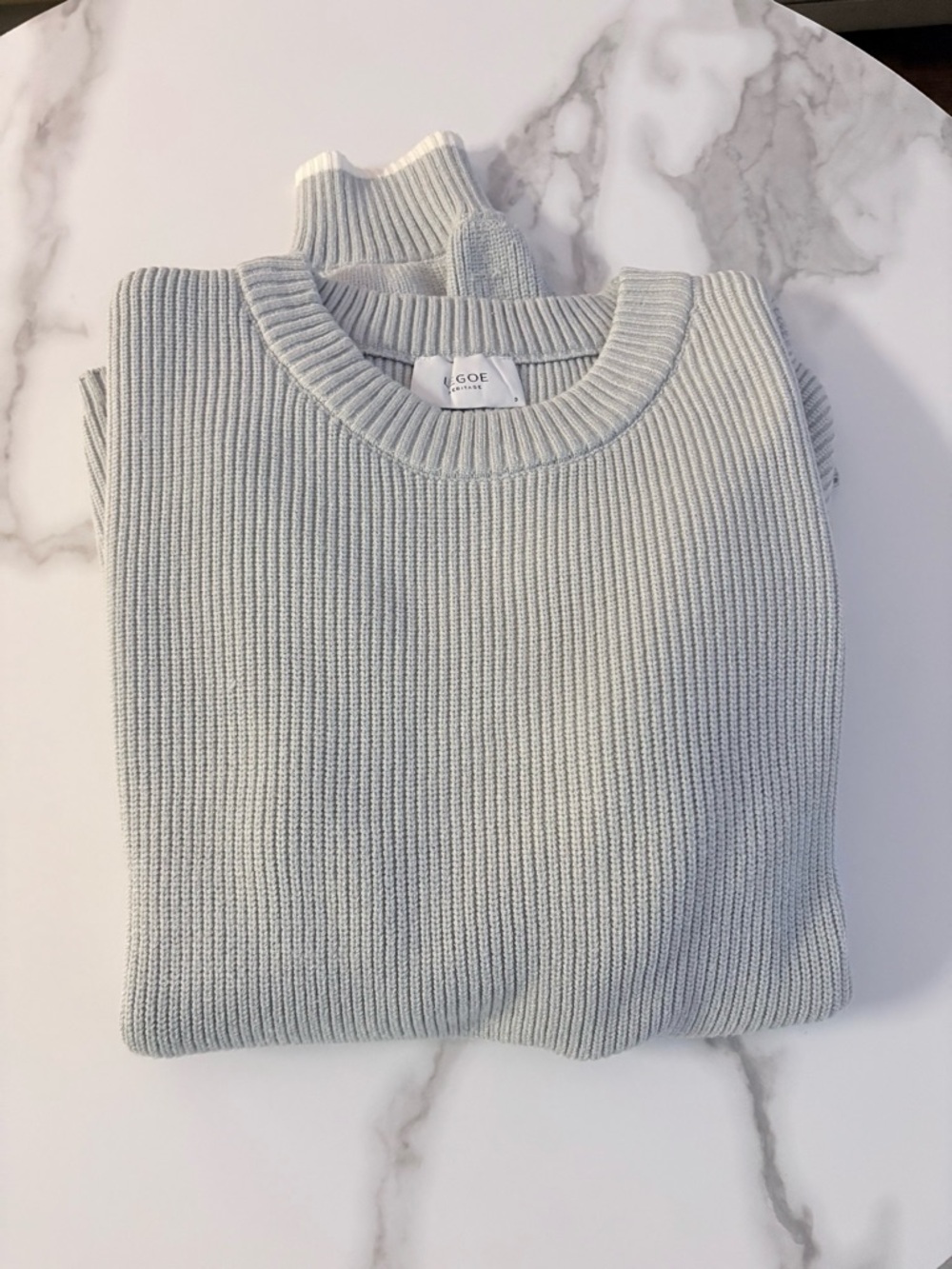 Maternity- Light Blue Ribbed Knit Sweater